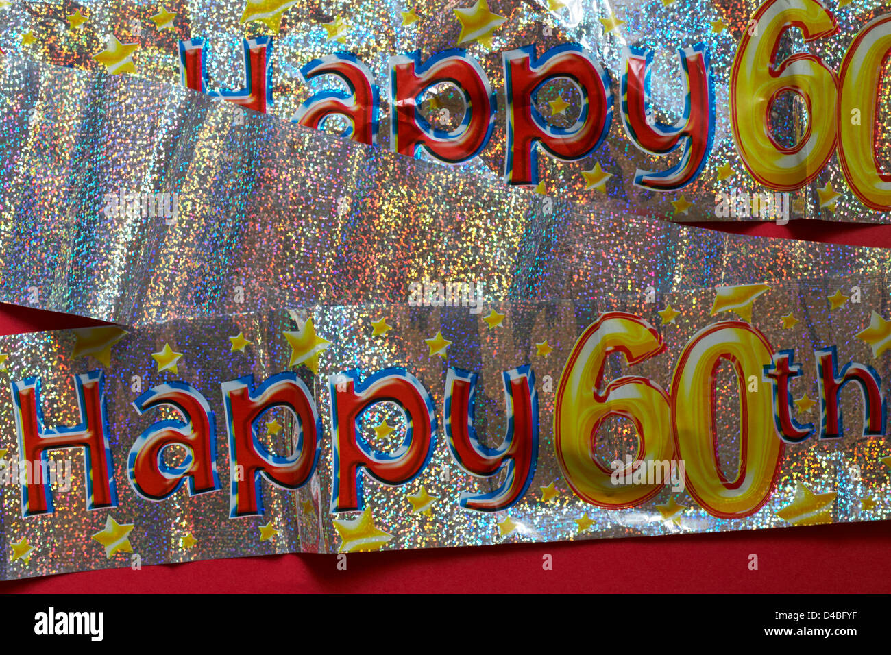 Happy 60th Birthday Banner Happy Sixtieth Birthday Banner Stockfoto