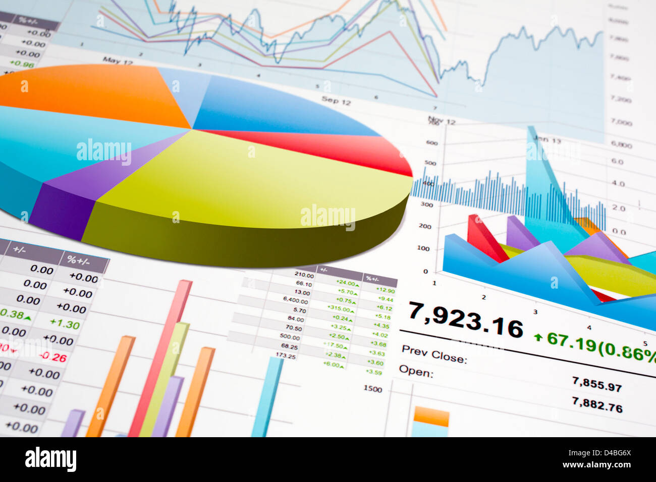 Grafiken und Diagramme Stockfoto