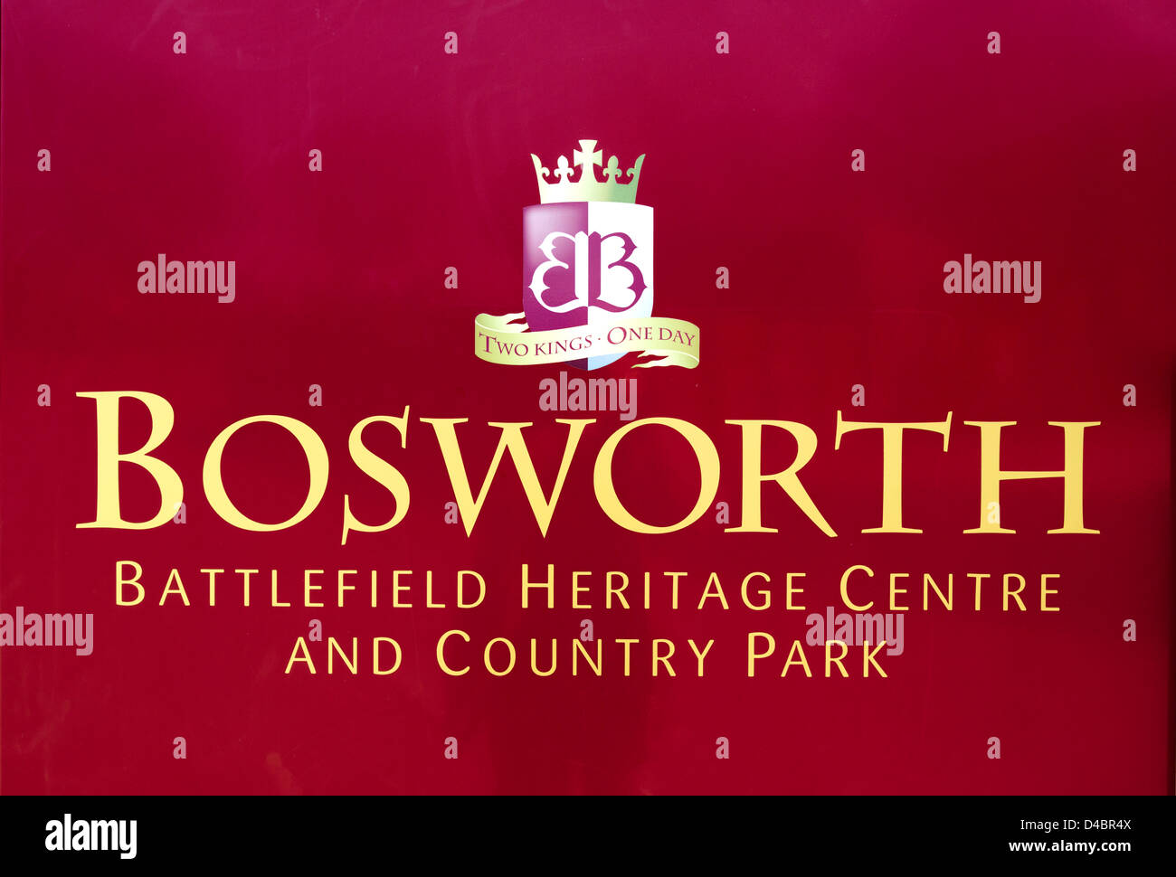 Melden Sie sich für das Schlachtfeld auf Bosworth Field, Leicestershire, East Midlands, UK Stockfoto