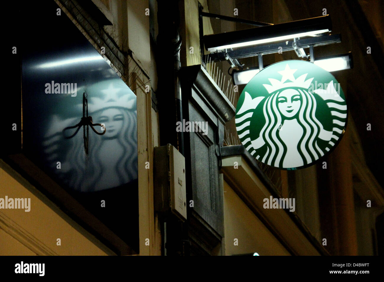 Starbucks Signage, Oxford, England. Stockfoto