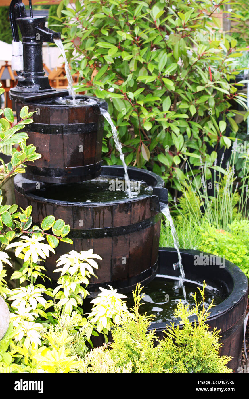 Garten-Wasser-Funktion Stockfoto