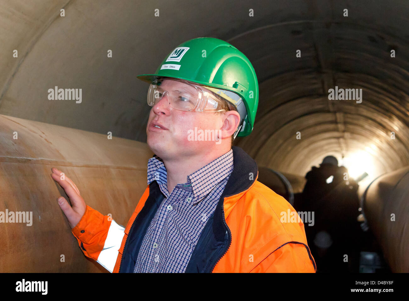 Berlin, Deutschland-Tour der neuen Fernwärme-Tunnel von Vattenfall Stockfoto
