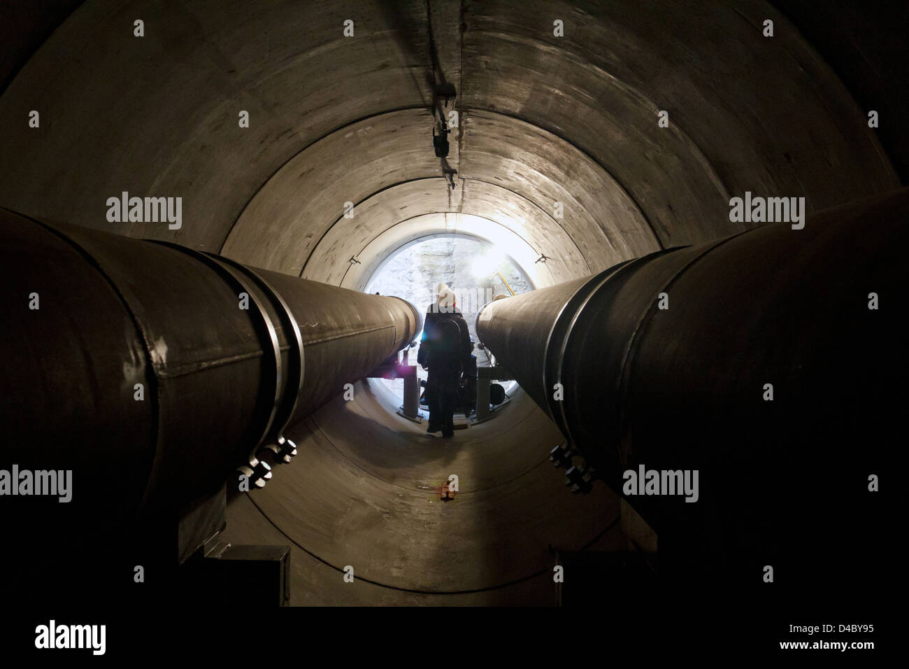 Berlin, Deutschland-Tour der neuen Fernwärme-Tunnel von Vattenfall Stockfoto