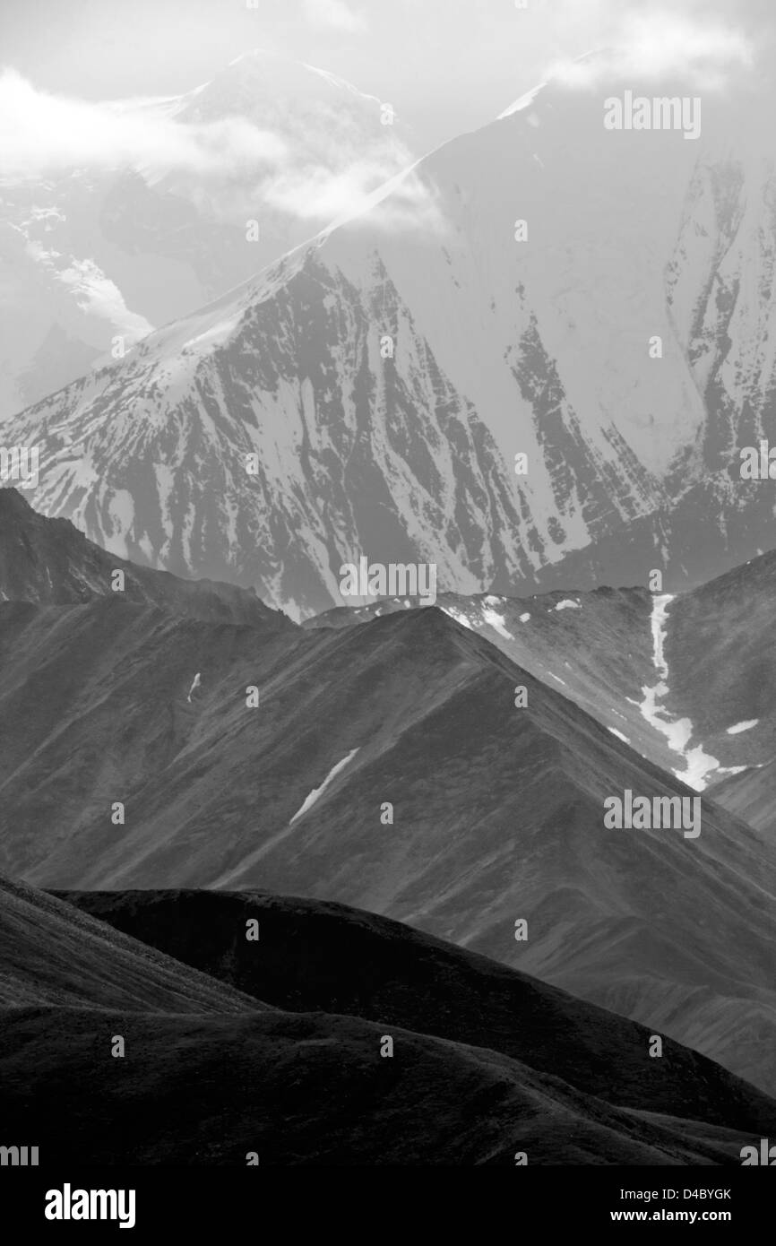 Blick auf die Alaska Range vom Highway Pass, Denali National Park, Alaska, USA Stockfoto