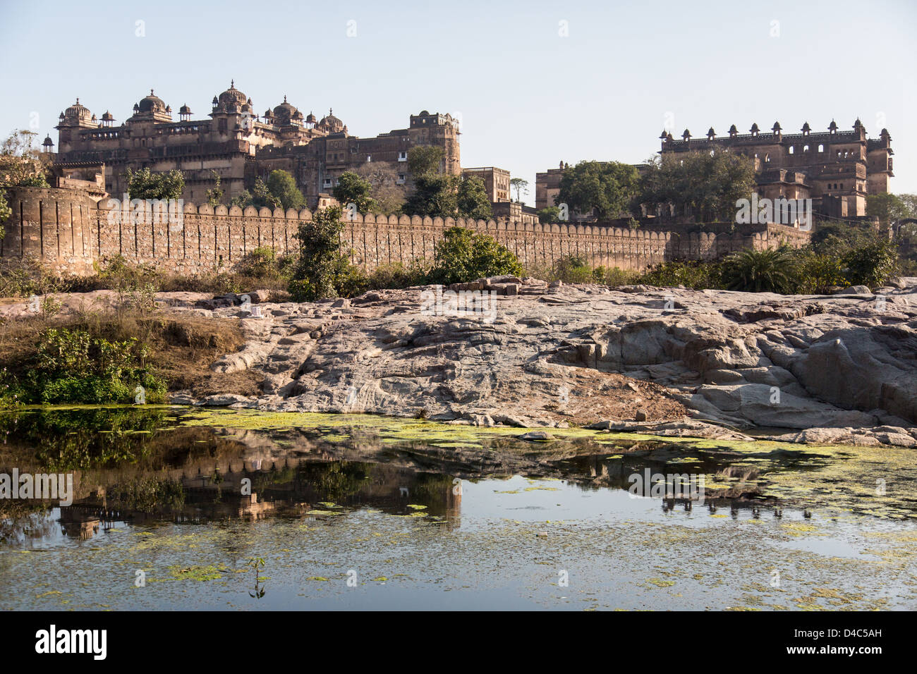 Orchha Fort, Orchha, Indien Stockfoto