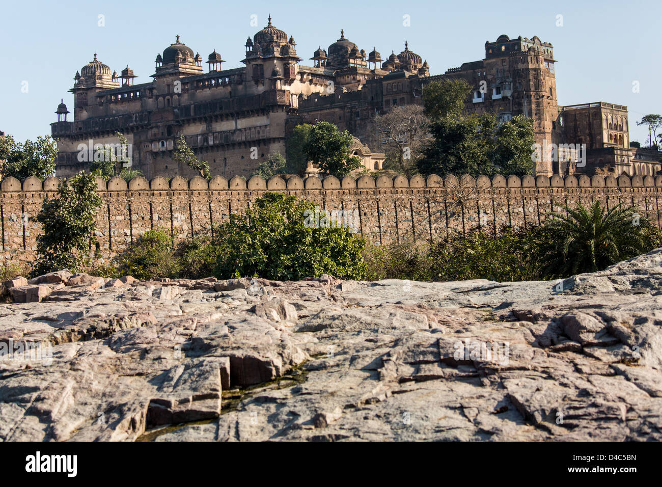 Jahangir Mahal innerhalb Orchha Forts, Orchha, Indien Stockfoto
