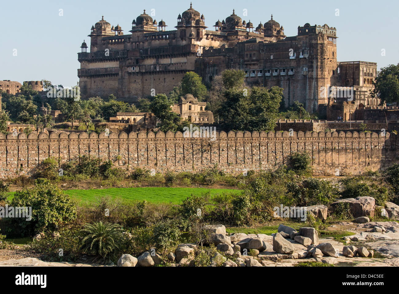 Jahangir Mahal innerhalb Orchha Forts, Orchha, Indien Stockfoto