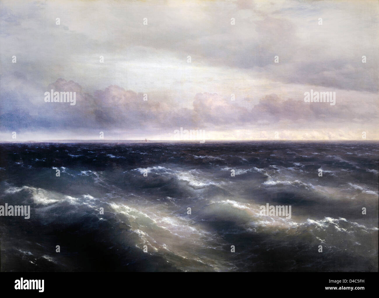 Ivan Aivazovsky, das Schwarze Meer. (Ein Sturm beginnt zu schüren im Schwarzen Meer) 1881 Öl auf Leinwand. Tretjakow-Galerie, Moskau Stockfoto