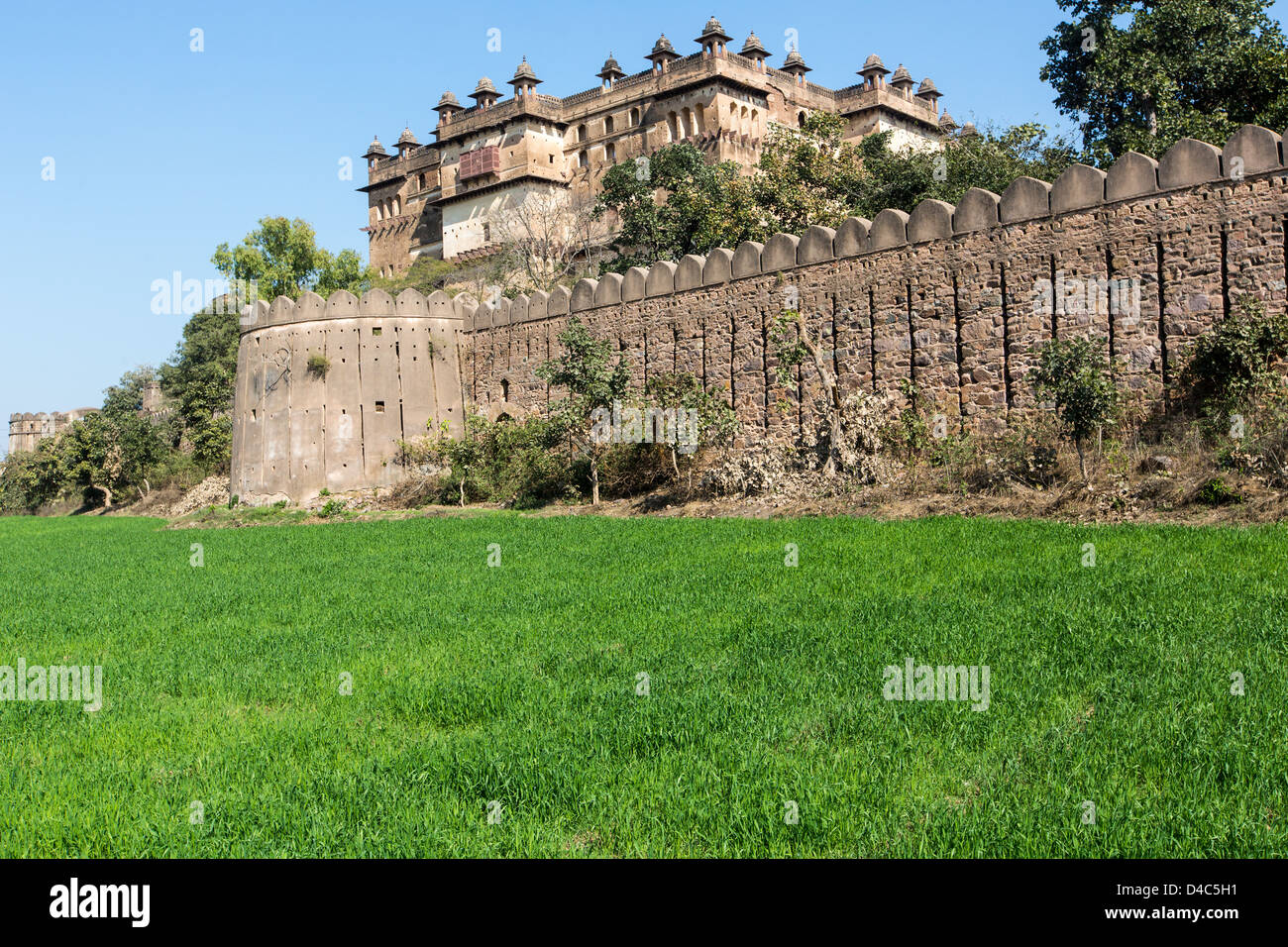 Jahangir Mahal innerhalb Orchha Forts, Orchha, Indien Stockfoto