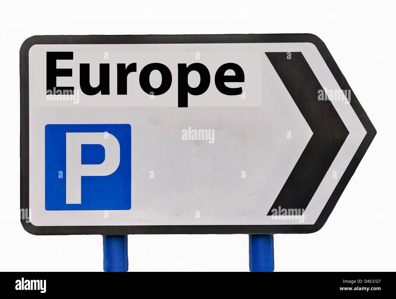 Europa Parkplatz Straße Zeichen England UK Stockfoto
