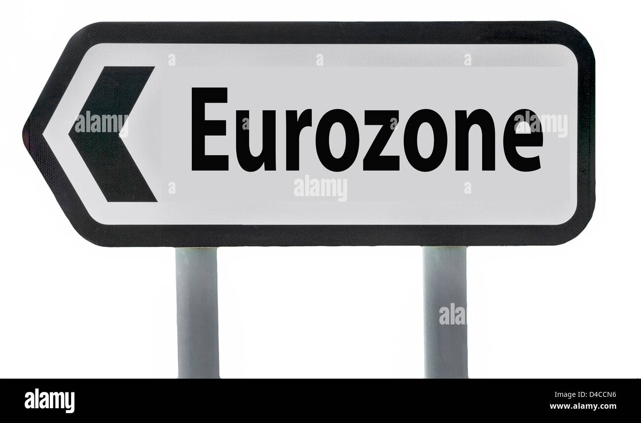 Eurozone Road Sign England UK Stockfoto