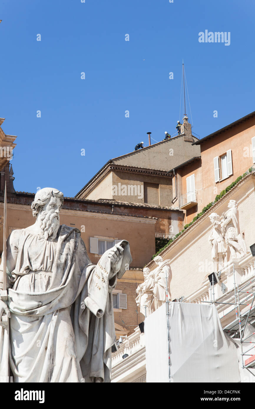 Rom, Vatikan. 9. März 2013--hat die Sixtinische Kapelle arrangiert, um das nächste Konklave unterzubringen. Stockfoto
