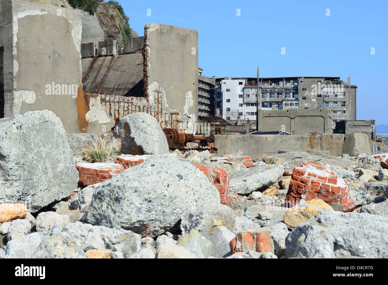 Gunkajima (Hashima), Nagasaki-Präfektur, Kyushu, Japan Stockfoto