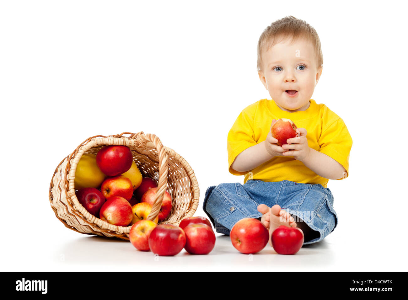 Kleines Kind mit gesunden Lebensmitteln Stockfoto