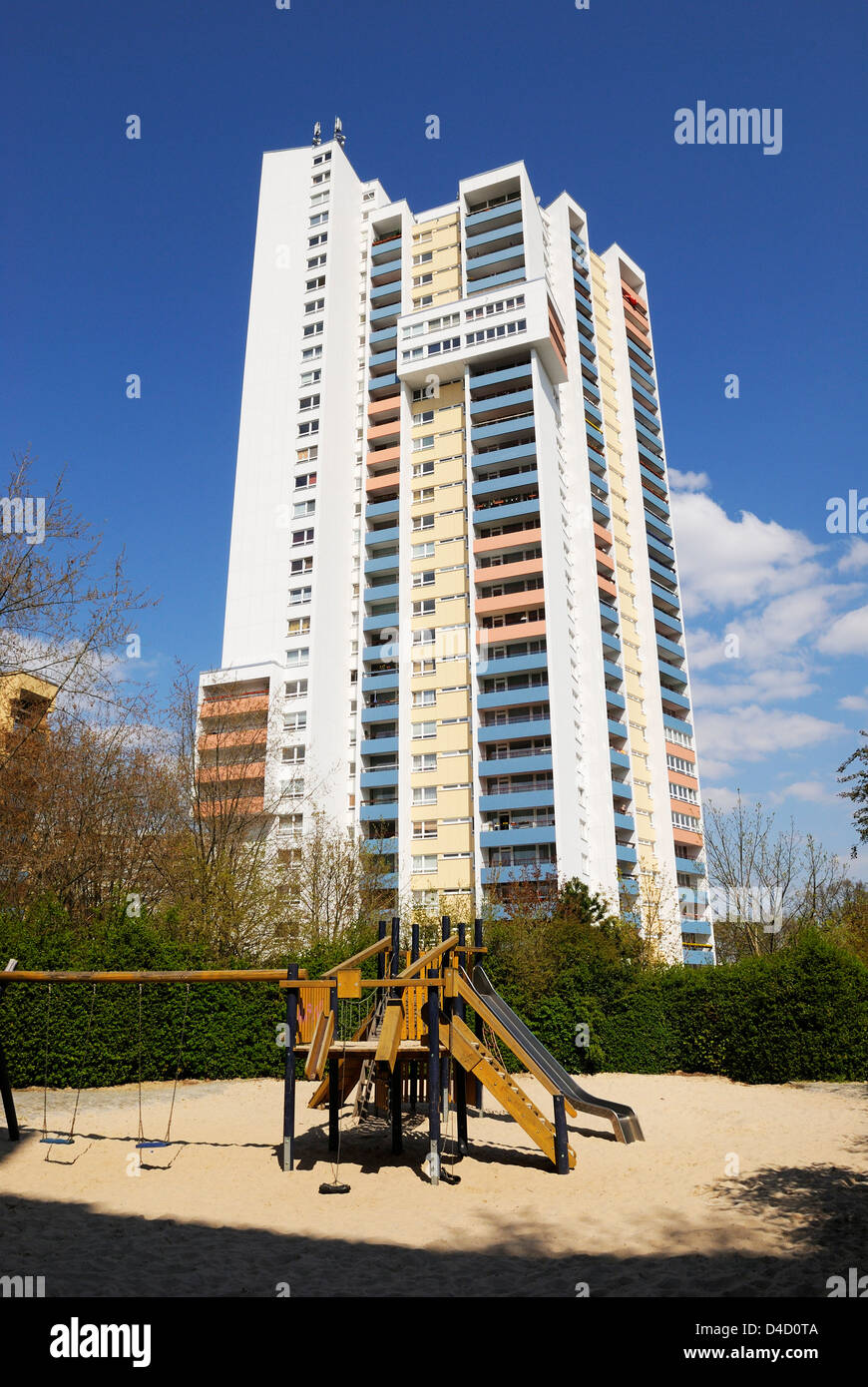 Wohnturm in der Gropiusstadt, Neukölln, Berlin, Deutschland Stockfoto