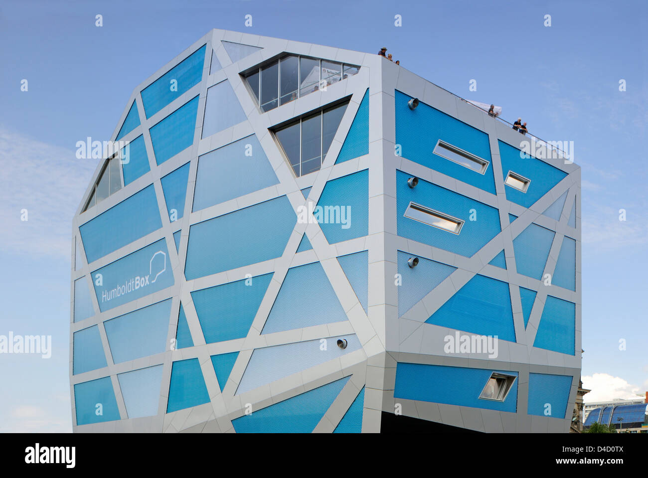 Informationszentrum Humboldt-Box auf dem Schlossplatz in Berlin, Deutschland Stockfoto