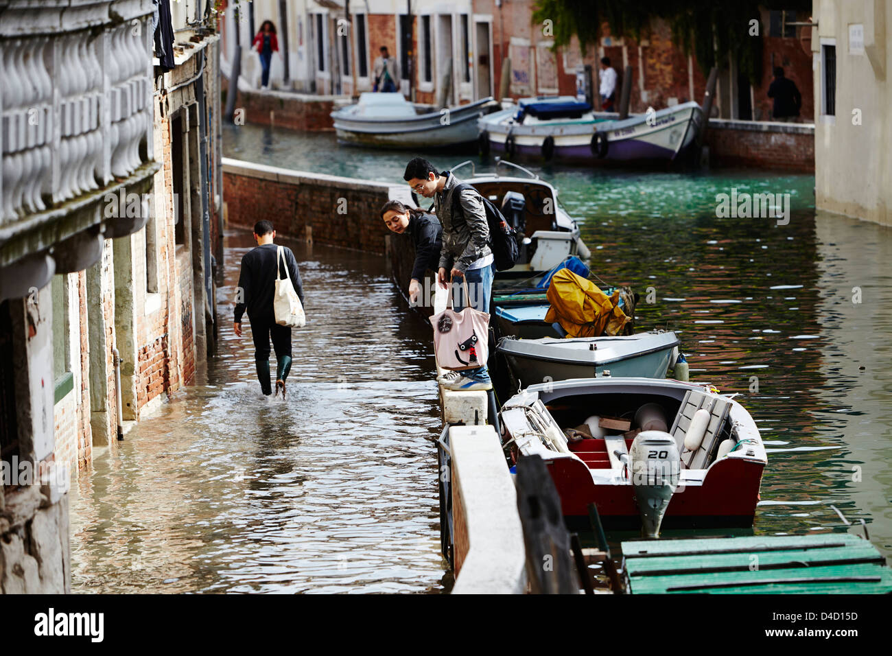 Hochwasser in Venedig, Italien Stockfoto