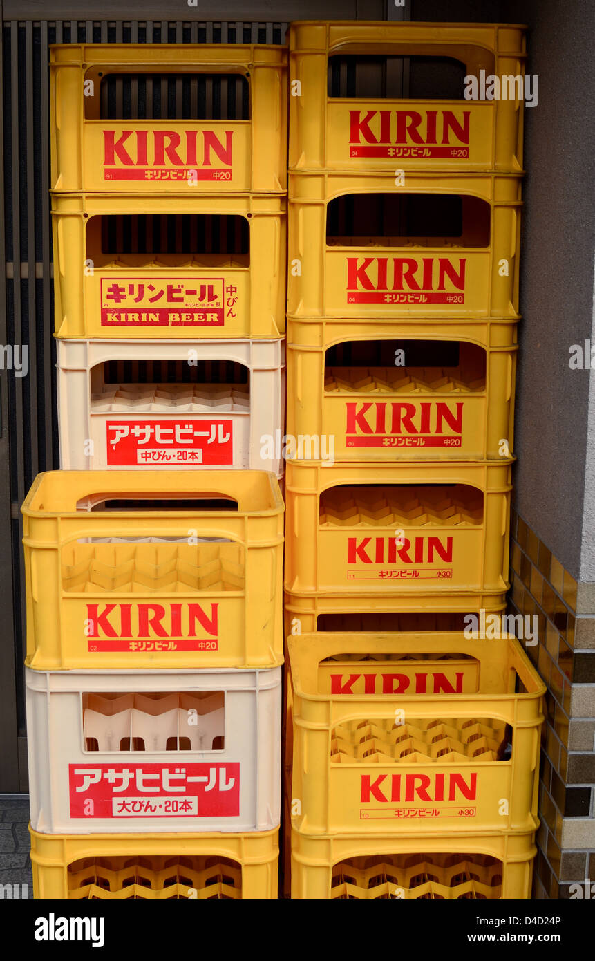Kirin-Bier-Kisten. Stockfoto