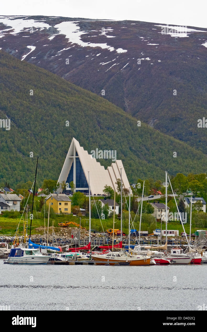 Die arktische Kathedrale in Tromsø, Nordnorwegen Stockfoto
