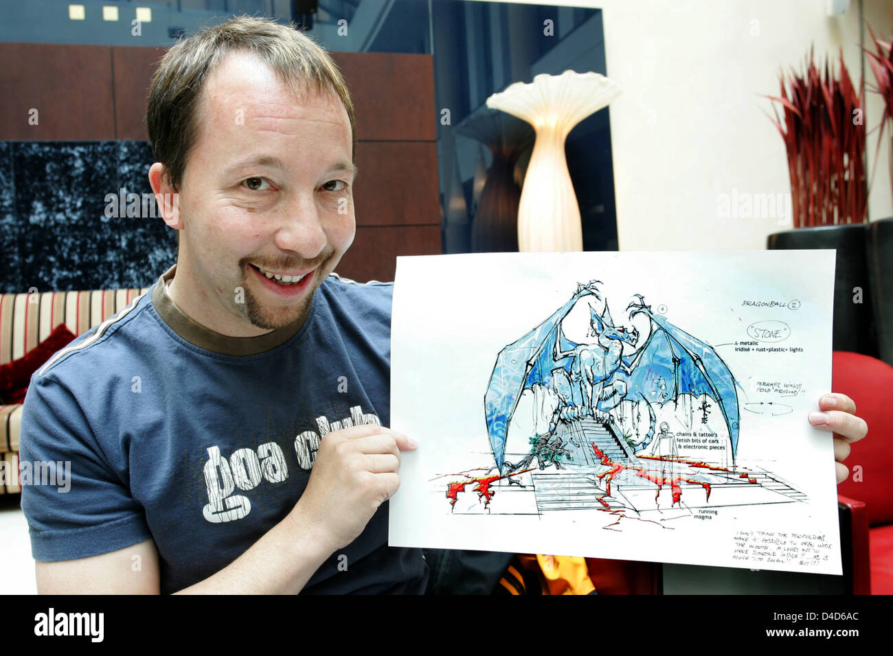 Schweizer Pop-Chart-Topper DJ Bobo posiert mit einem Bühnenbild für seine "Vampires Alive" Tour in Dresden, Deutschland, 19. März 2008 abgebildet. Seiner neuen Tour "Vampires Alive" startet am 30. April in Oberhausen, Deutschland. Foto: Andreas Weihs Stockfoto Schweizer Pop-Chart-Topper DJ Bobo posiert mit einem Bühnenbild für seine "Vampires Alive" Tour in Dresden, Deutschland, 19. März 2008 abgebildet. Seiner neuen Tour "Vampires Alive" startet am 30. April in Oberhausen, Deutschland. Foto: Andreas Weihs Stockfoto