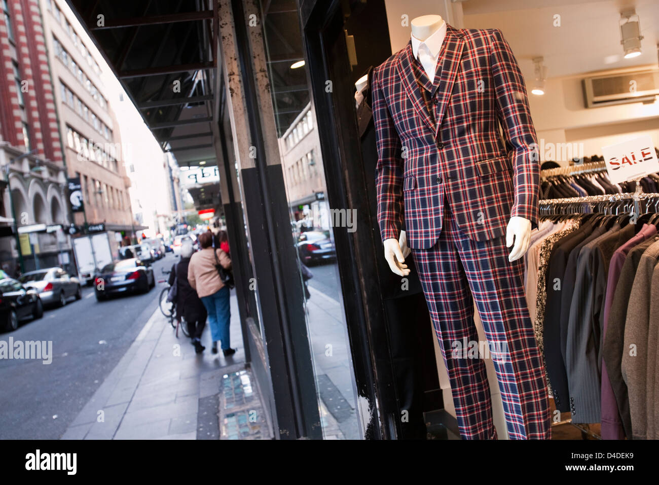 Modegeschäfte in der trendigen Flinders Lane. Melbourne, Victoria, Australien Stockfoto
