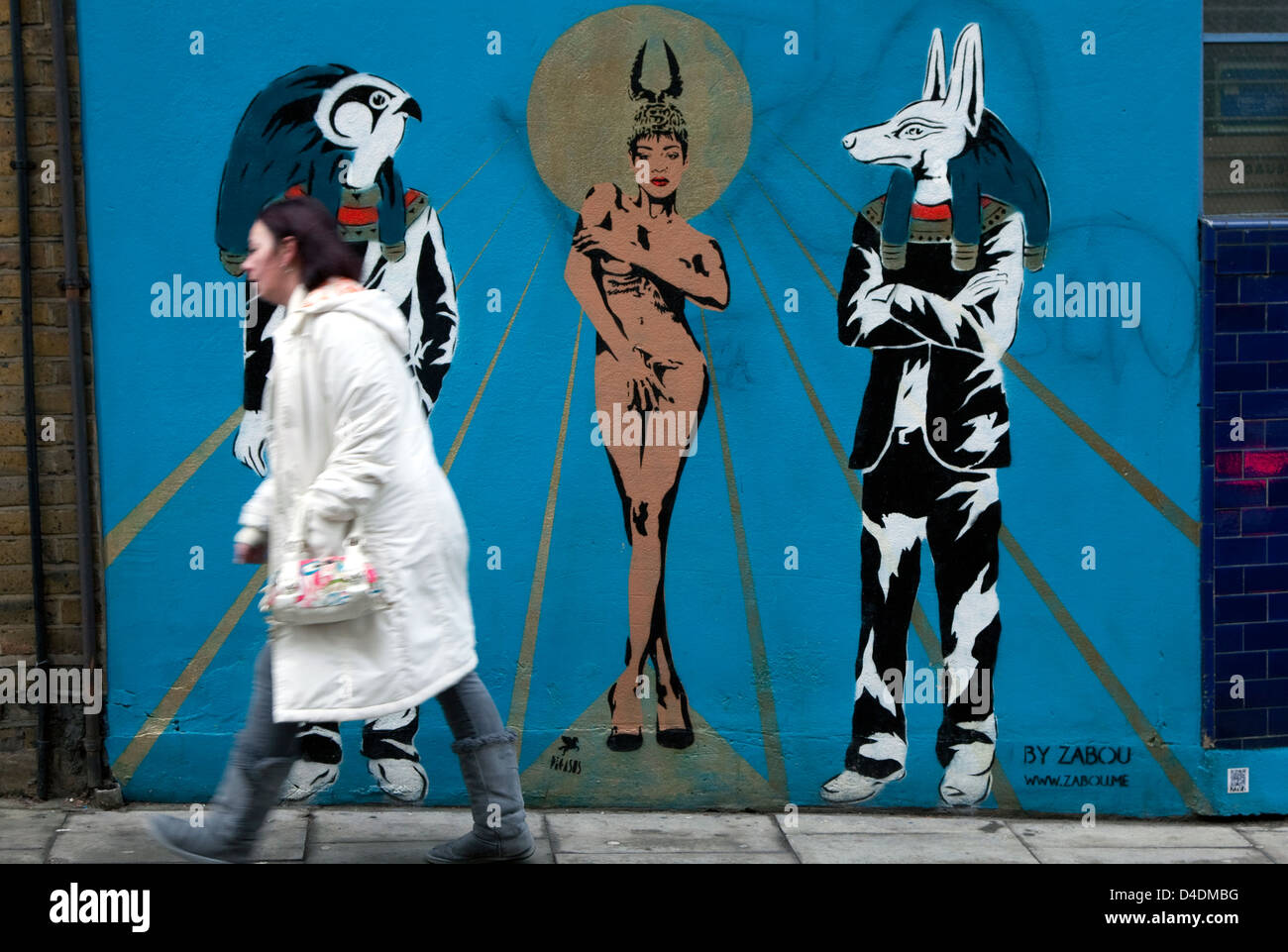 "Tribute to Rihanna" durch London ansässigen französischen Graffitikünstlers Zabou, Islington, London Stockfoto
