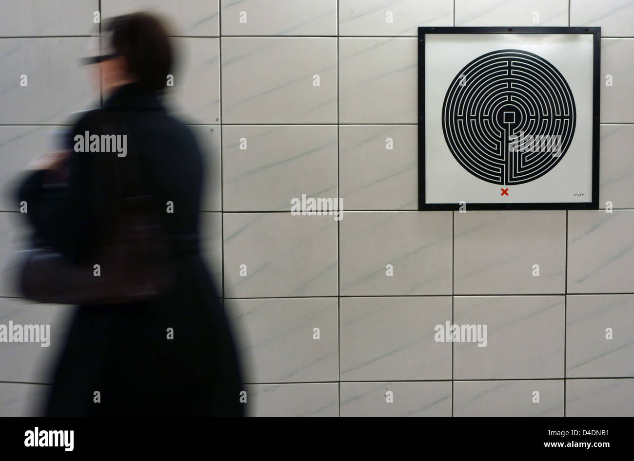 Mark Wallinger 'Labyrinth' Bank Station London Underground Stockfoto