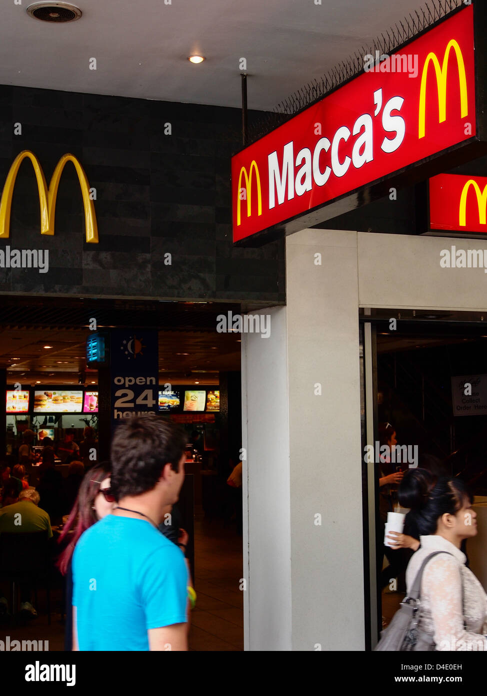 Mcdonalds's macca Takeaway anmelden Melbourne victoria Australien Stockfoto