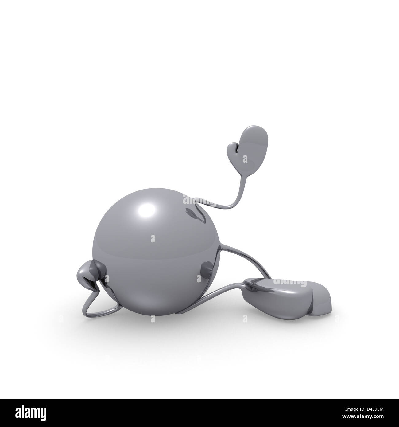 3D Charakter und Hallo oder ein Metall Balk und glücklich Stockfoto 3D Charakter und Hallo oder ein Metall Balk und glücklich Stockfoto
