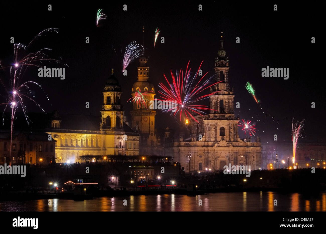Feuerwerk Dresden - Dresden Feuerwerk 37 Stockfoto