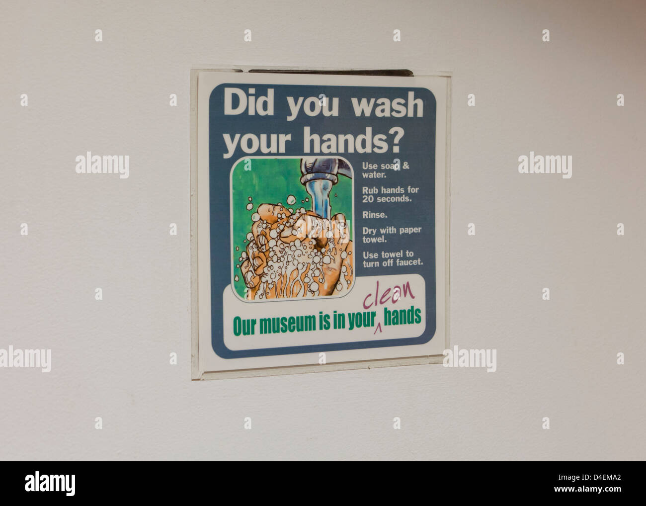 Waschen Sie Ihre Hände-Zeichen Stockfoto