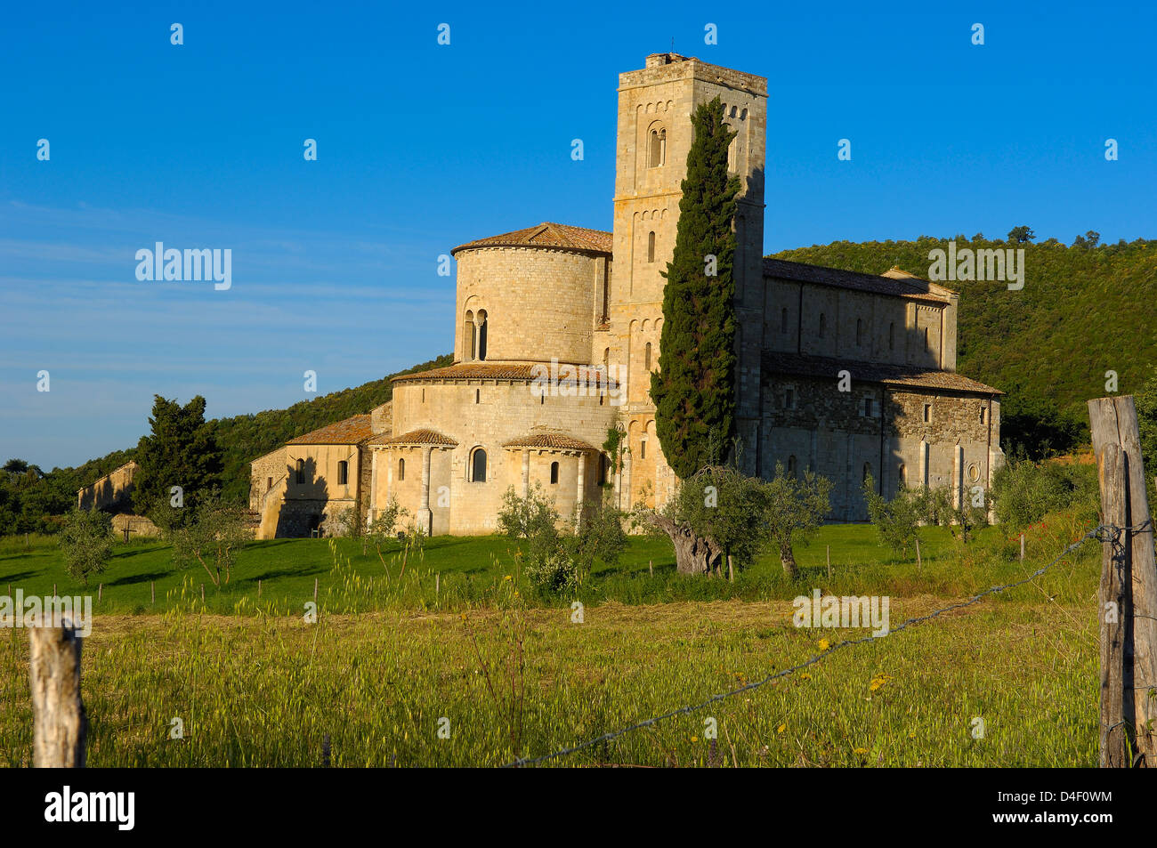 Sant Antimo, Montalcino, Castelnuovo Dell´abate, Toskana Landschaft, Provinz Siena, Toskana, Italien Stockfoto