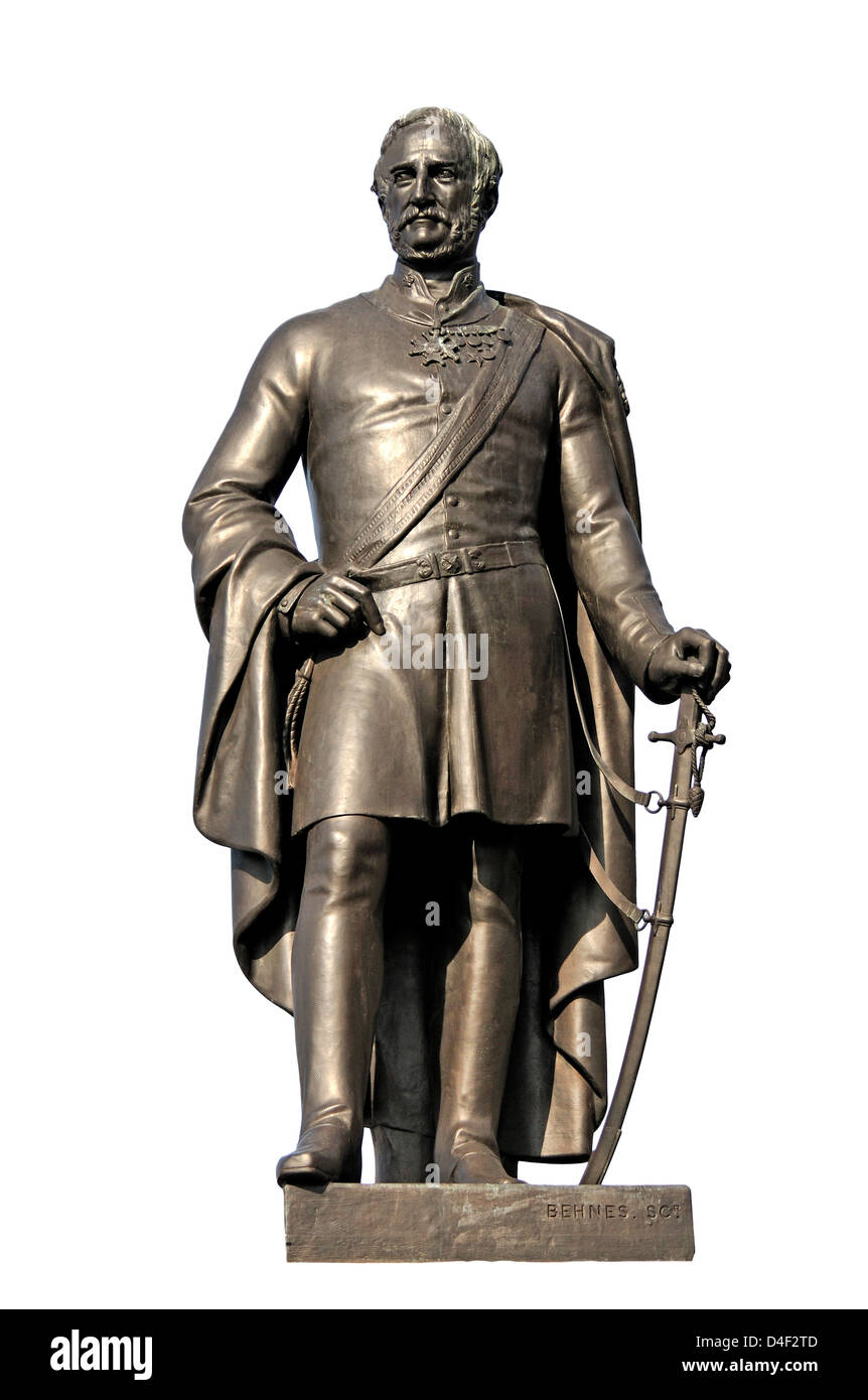 London, England, Vereinigtes Königreich. Sir Henry Havelock (1795-1857) auf dem Trafalgar Square-Statue (1861) Stockfoto