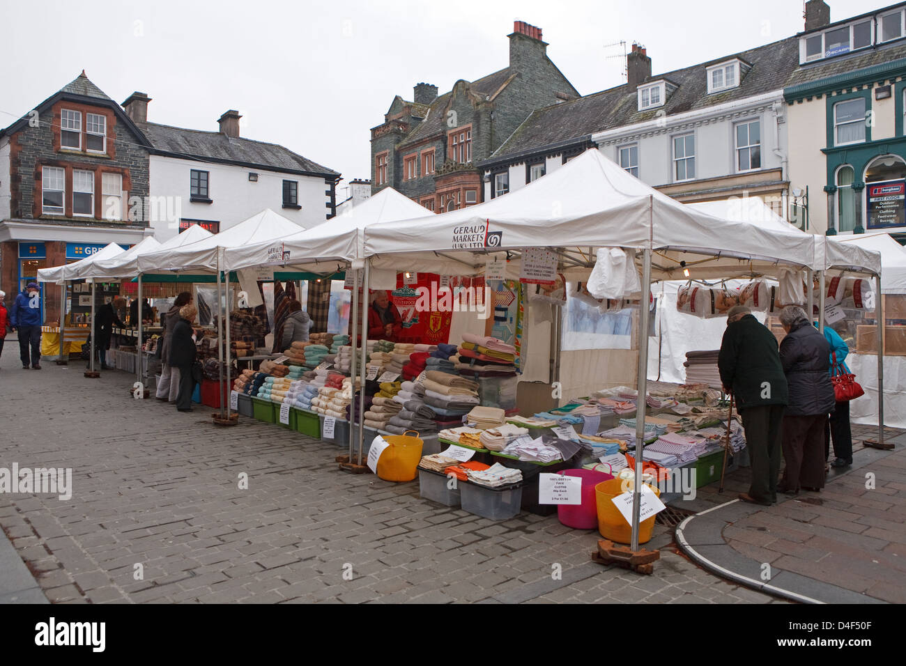 Keswick Markt in Keswick im Lake District Stockfoto