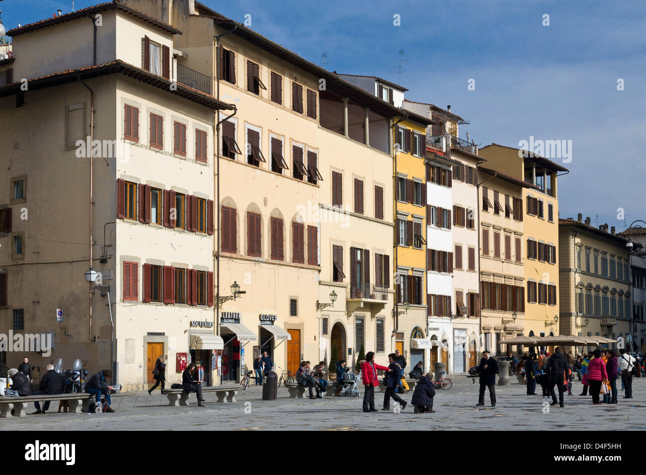 Die Piazza Di Santa Croce, Florenz, Italien. Stockfoto