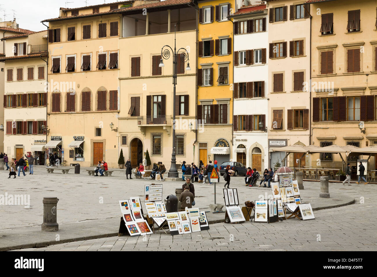 Die Piazza Di Santa Croce, Florenz, Italien. Stockfoto