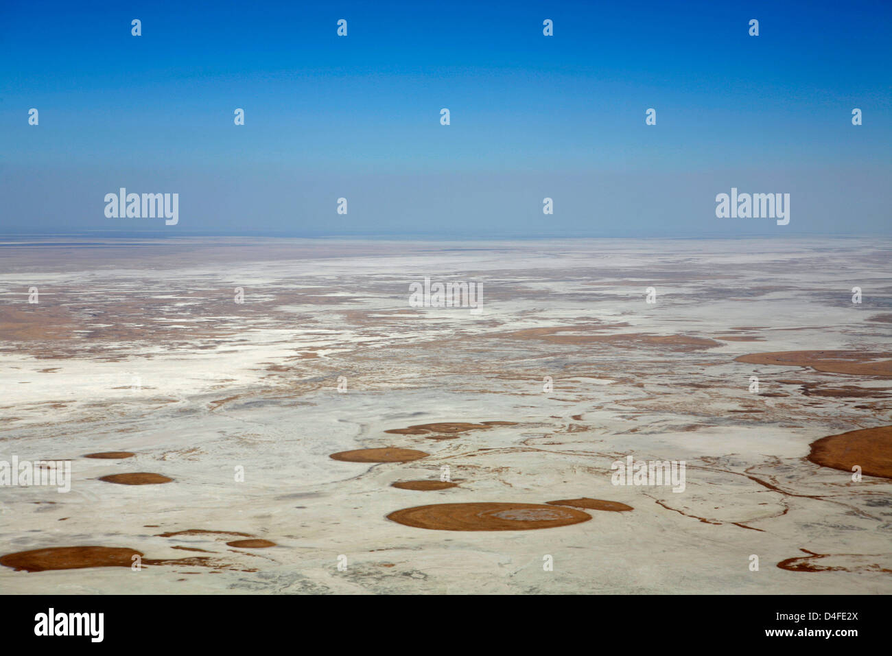 Das Salz der Makgadikgadi Pan, nordöstlichen Botswana Stockfoto