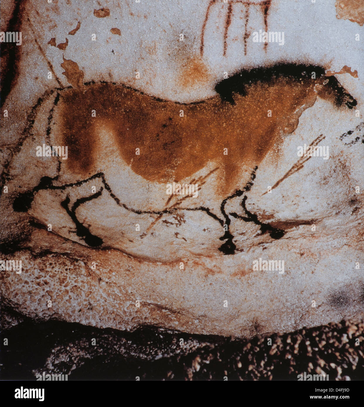 "Zweite Chinesisches Pferd" 16.000 v. Chr. Höhlenmalerei in Lascoux, Frankreich Stockfoto