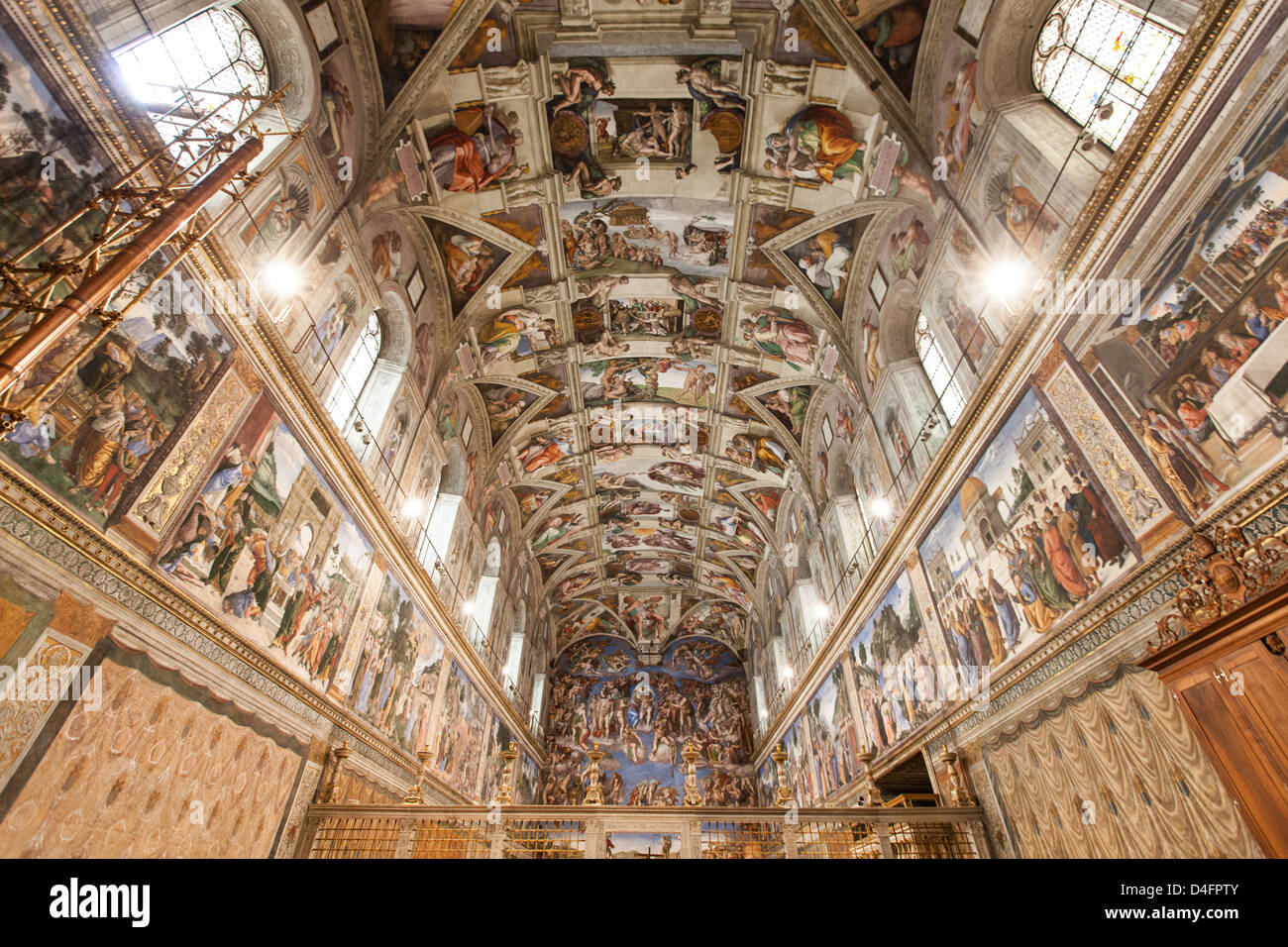 Vatikanstadt, Rom, Italien, 8. März 2013. Sixtinische Kapelle von Michelangelo Buonarroti gemalt. Stockfoto