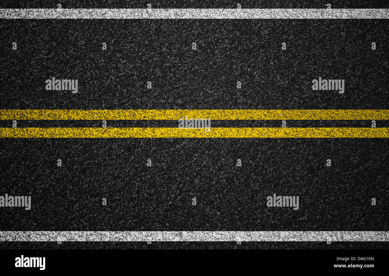 Asphalt Autobahn mit Straße Markierungen Hintergrund Stockfoto