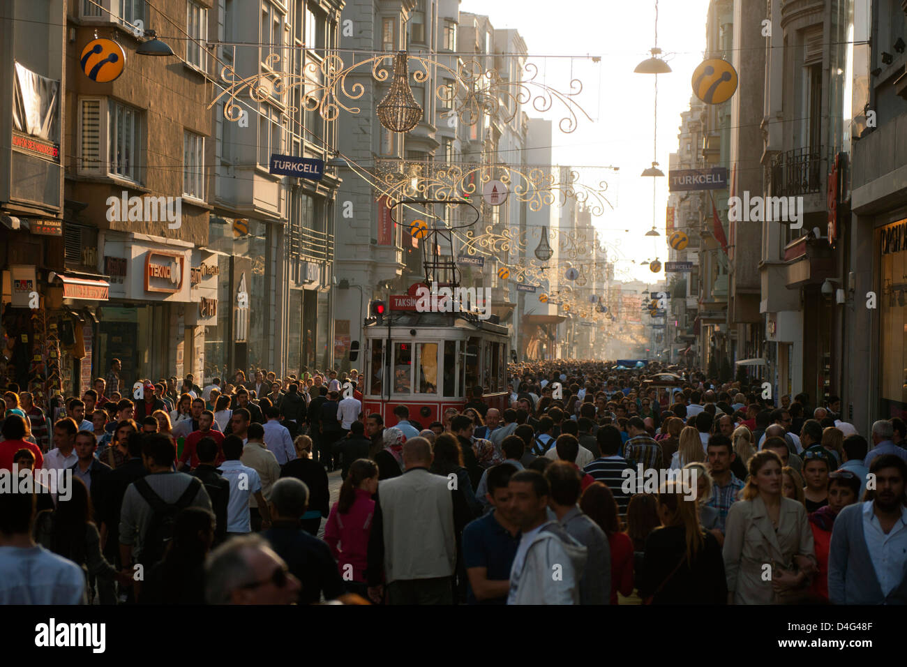 Ägypten, Istanbul Beyoglu, Istiklal Caddesi (Unabhüngigkeitsstrasse). Stockfoto