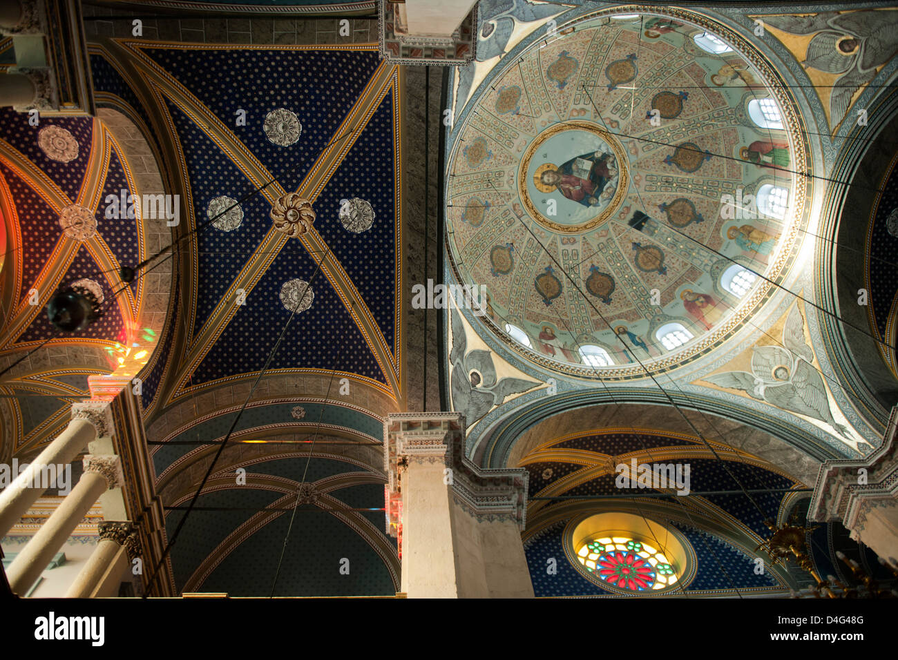 Ägypten, Istanbul, Beyoglu, Griechisch-Orthodoxe Kirche Agia Triada, Innenbereich Stockfoto
