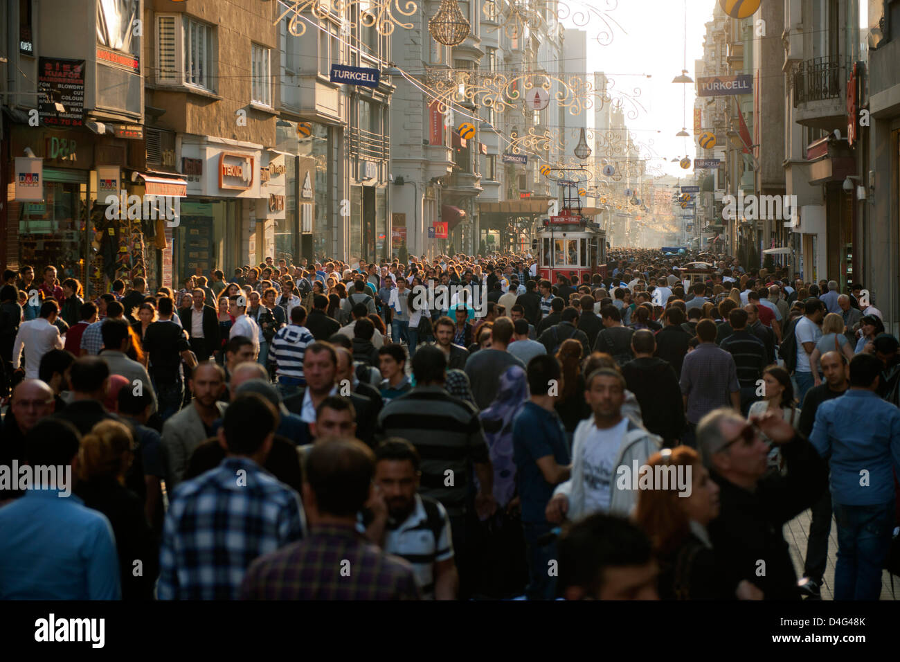 Ägypten, Istanbul Beyoglu, Istiklal Caddesi (Unabhüngigkeitsstrasse). Stockfoto