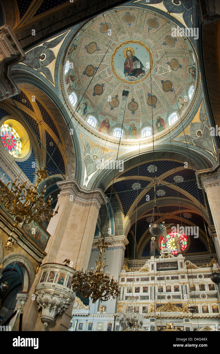 Ägypten, Istanbul, Beyoglu, Griechisch-Orthodoxe Kirche Agia Triada, Innenbereich Stockfoto