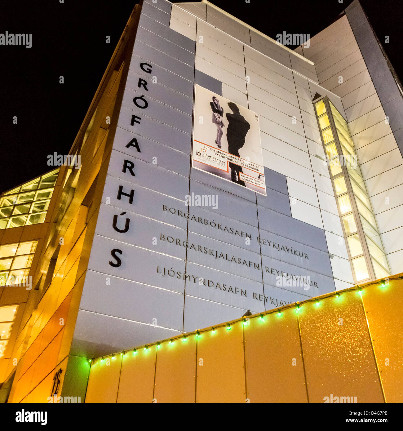 Grofarhus-Haus von der Reykjavik Stadtbibliothek, National Archives and Museum für Fotografie. Stockfoto