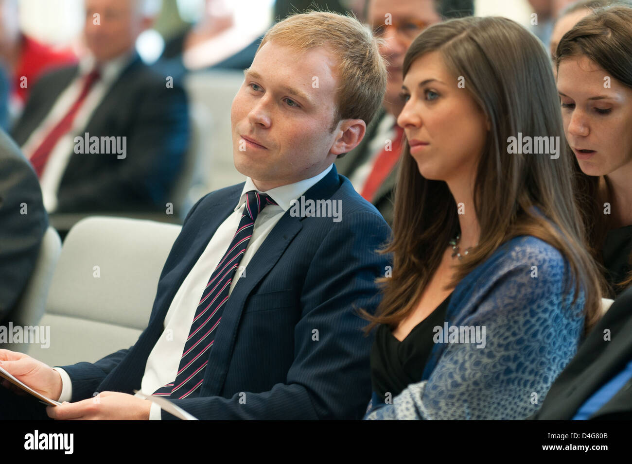 Berlin, Deutschland, Pierce Bush, Enkel von George Bush mit seiner Freundin Lindsey Fondren Stockfoto