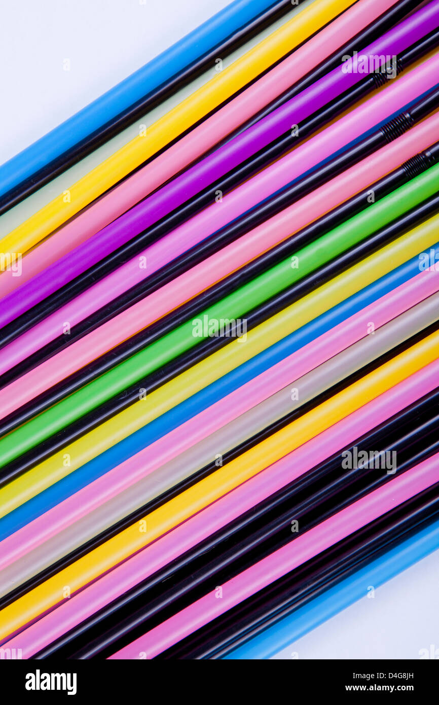 Hintergrund mit heller Farbe, hergestellt aus viele Strohhalme Stockfoto