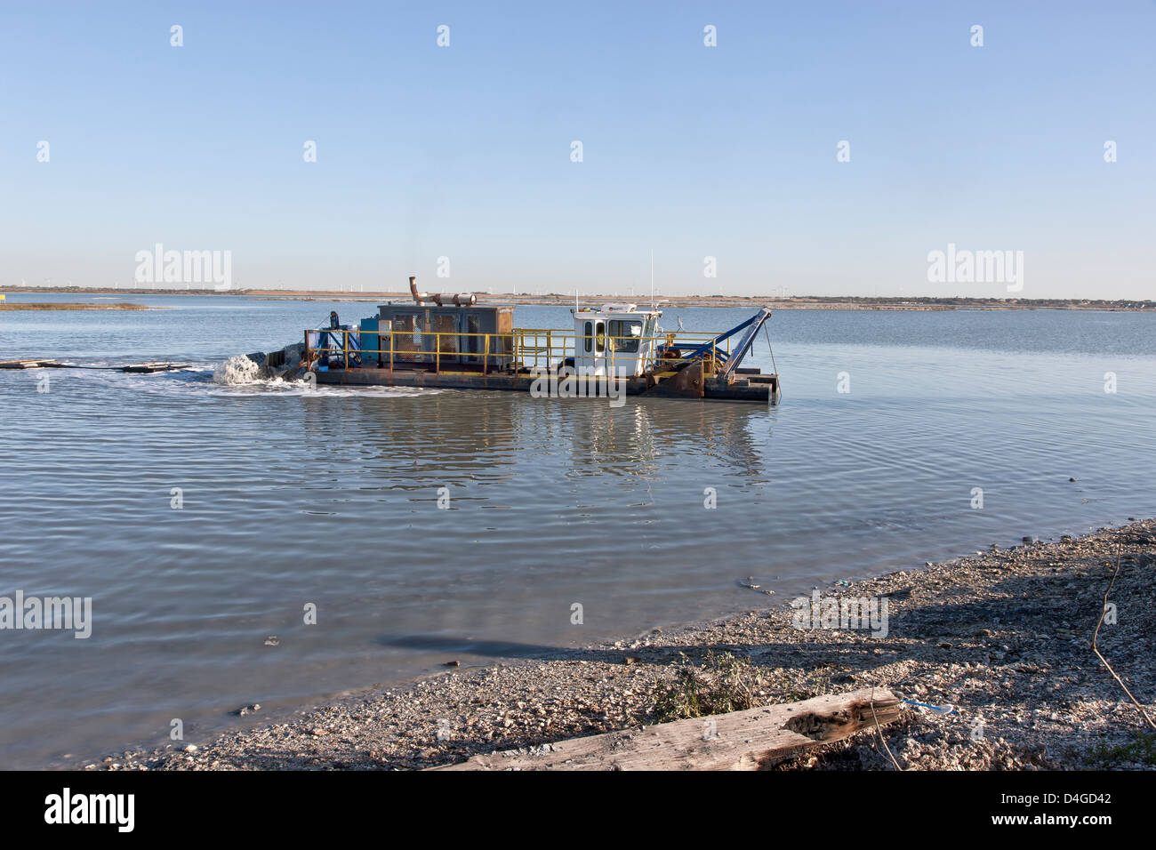 Hydraulischen Absaugung Dredge schaffen Lebensraum für Wildtiere. Stockfoto