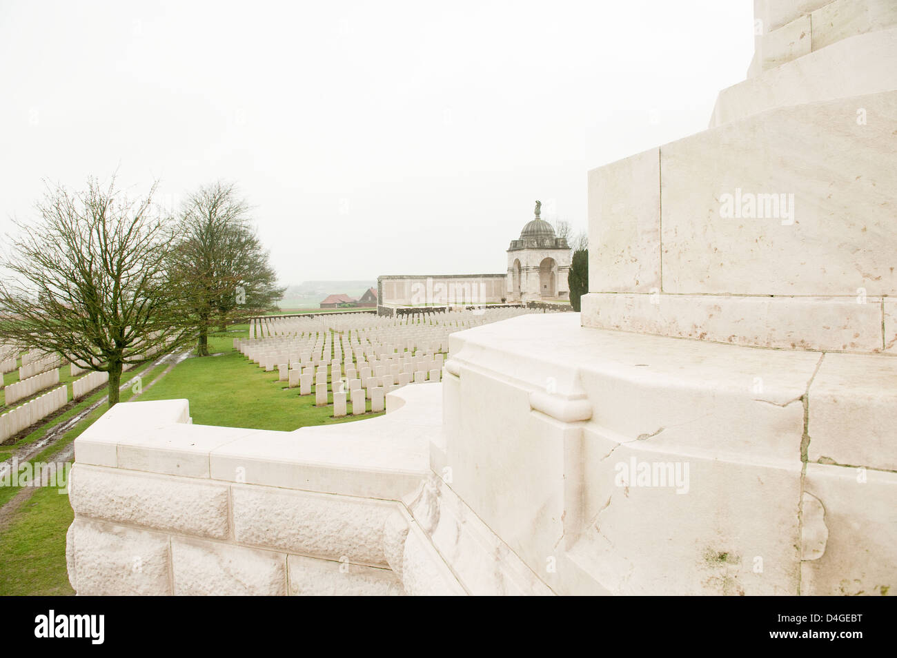 Der Weltkrieg ein Tyne Cot & Gedenkfriedhof die an Passchendaele in Belgien befindet. Stockfoto