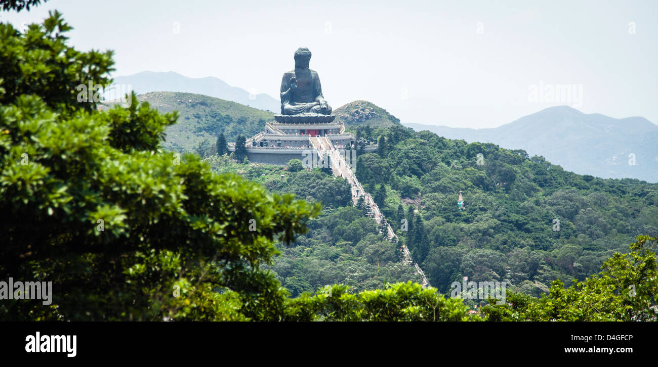 Tian Tan Buddha bei Ngong Ping, Lantau Island, Hong Kong, China Stockfoto